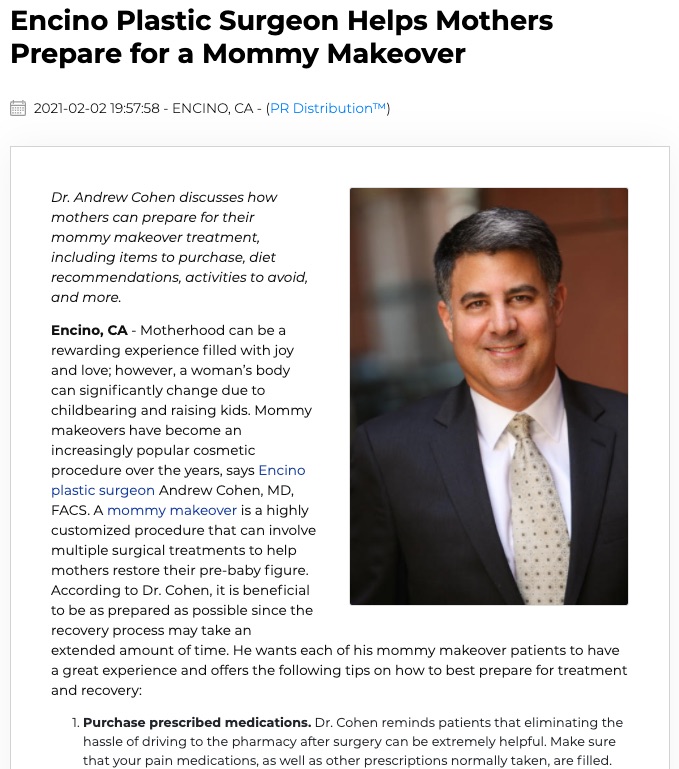 Encino Plastic Surgeon Helps Mothers Prepare for a Mommy Makeover 